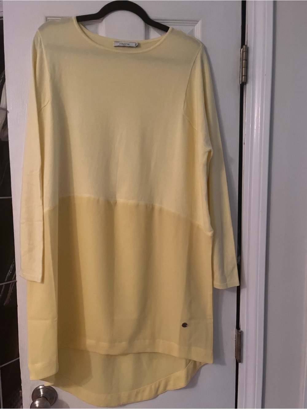 FRNCH Pale Yellow Long Sleeve Tunic Top
